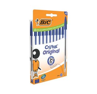 Bic Cristal Ball Pen Med Blu Pk10