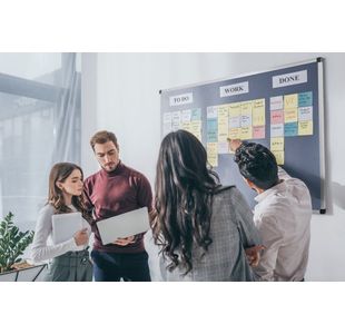 Bi-Office Felt Board 600X900 Blu/Alu