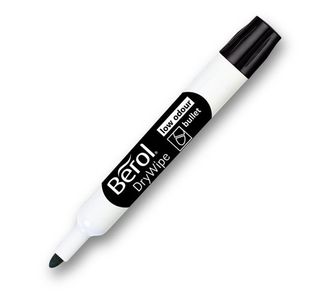 Berol D/Wipe Bullet Marker Blk Pk12