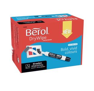 Berol D/Wipe Chisel Marker Asst Pk48