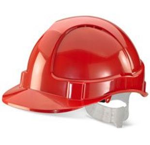 Economy Vented Safety Helmet Red