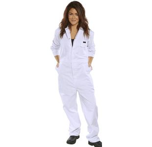 Beeswift Boilersuit Ctn Drill Wht 34