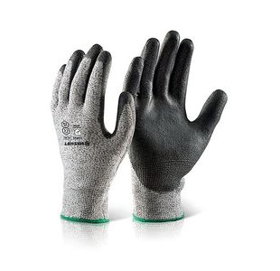 Pu Coated Cut 5 Gloves Black L