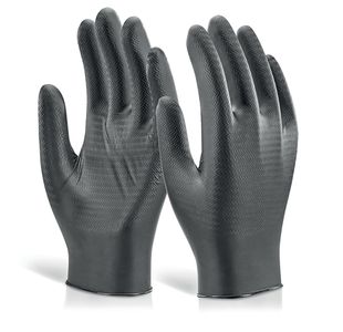 Nitrile Disb Gloves Pf Blk M Pk1000