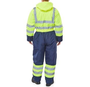 2Tone Hi Vis Coverall Sylw/Nblu L