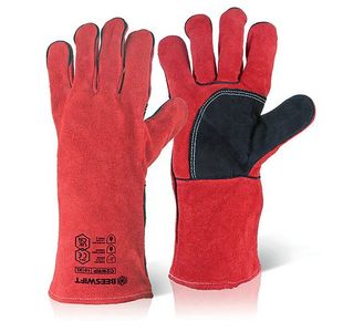 Welders Gauntlet Red 14In Pk10