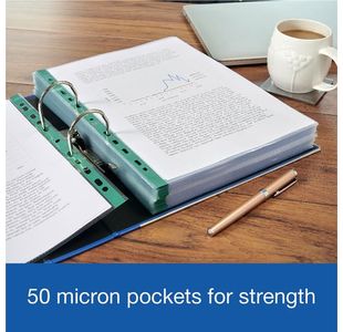 Oxford A4 Clear Punch Pkt Grn Pk100