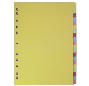 Elba A4 Card Dividers 20 Part Ast