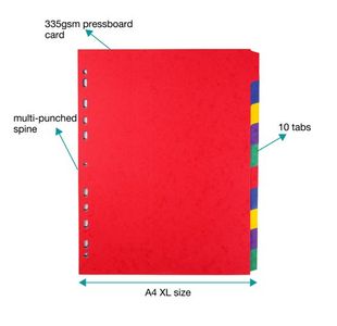 Elba A4 Ext Wide 10Pt Press Brd Div