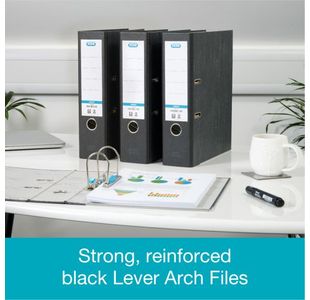 Elba 80Mm Lever Arch A4 Black Pk10