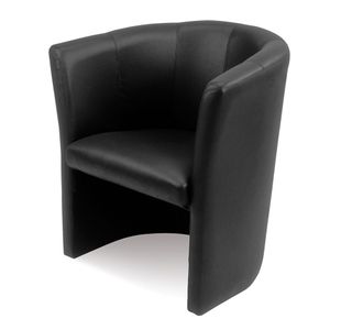 Tub Chair Black Vinyl