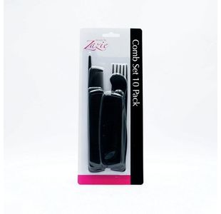 Zazie Hair Comb Set Blk Pk10