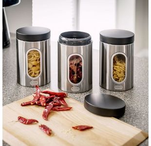 Cpd Kitchen Canister Set 3 S/Steel