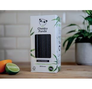 Cheeky Panda Bamb Straw Black Pk250