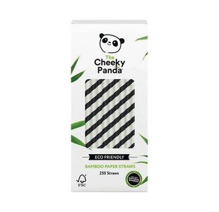 Cheeky Panda Straw Black Strp Pk250