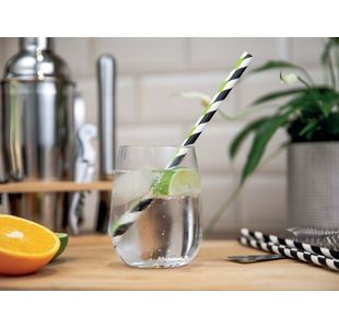 Cheeky Panda Straw Black Strp Pk250