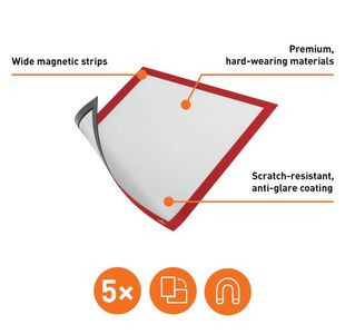 Durable Duraframe Magn A4 Red Pk5