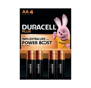 Duracell Plus Aa Battery Alk Pk4