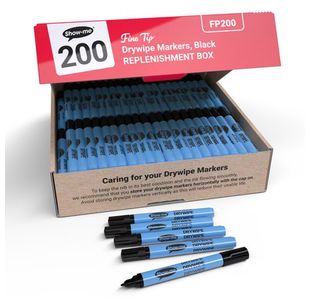 Show-Me Drywipe Pens Fine Black 200