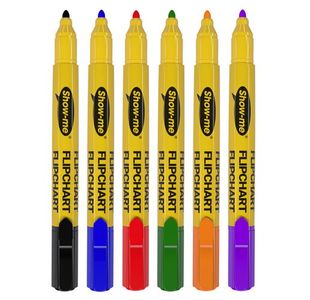 Show-Me Flipchart Markers Ast Pk6