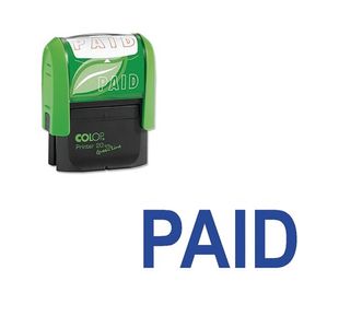 Colop Green Line Stamp Paid Blue