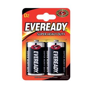 Eveready Super Hd Size D Battery Pk2