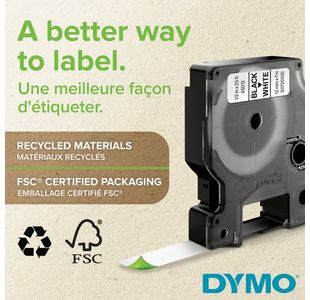 Dymo D1 Labelmaker Tape 19Mm Blk/Wht