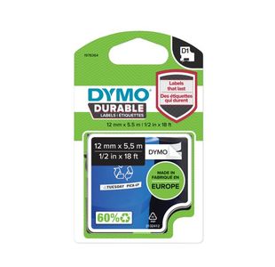 Dymo D1 Label Tape 12Mmx5.5M Blk/Wht