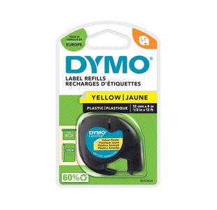 Dymo Letratag Plast Tape 12Mmx4M Ylw