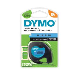 Dymo Letratag Plast Tape 12Mmx4M Blu