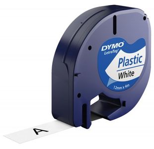 Dymo Letratag Plas Tape 12Mmx4M Wht