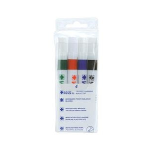 Dry Wipe Markers Assorted Pk4