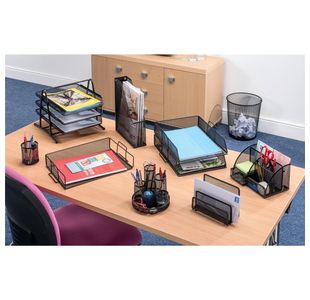 Mesh Ltr Tray Stkb Portrait Fc Black