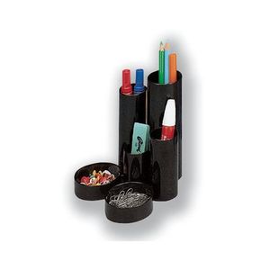 Desk Tidy 6 Compartment Tubes Black