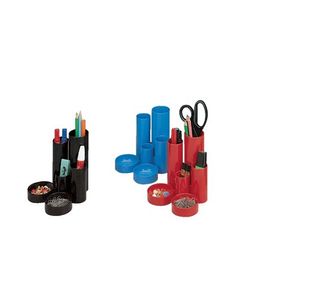 Desk Tidy 6 Compartment Tubes Black