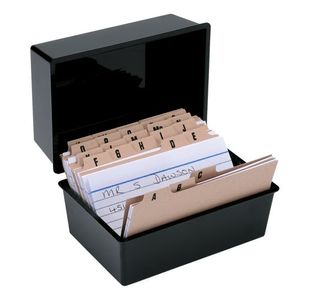 Card Index Box Cap 250 Cards Black