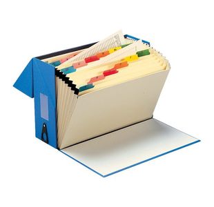 Expanding Box File A-Z Fc Blue