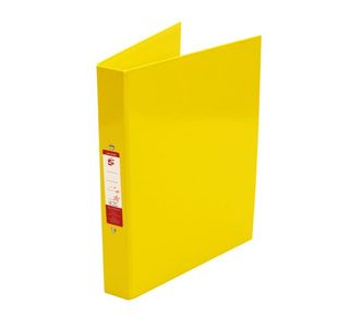 2 O-Ring Binders A4 Yellow Pk10