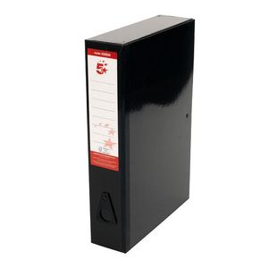 Box File Foolscap Black Pk5