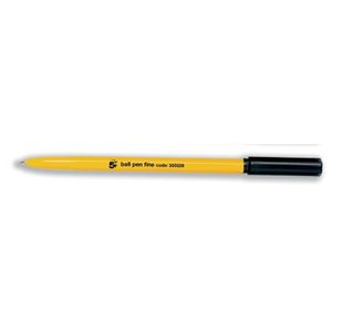 Ball Pen Ylw Barrel Fine Black Pk50