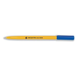 Ball Pen Ylw Barrel Fine Blue Pk50