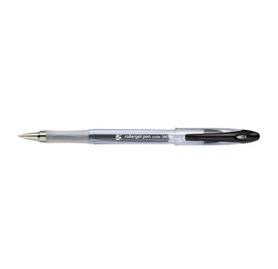 Roller Gel Pen Clr Barrel Black Pk12