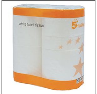 5 Star Toilet Tissue White 4X9 Pk36