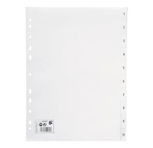 Index 1-10 Multipunched 120Mi A4 Wht