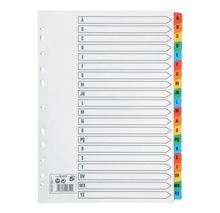 Index A-Z 20Part Tabs A4 White