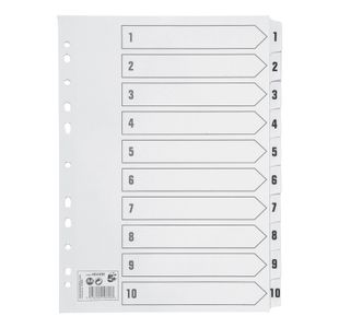 Index 1-10 Strip Tab 150Gsm A4 White
