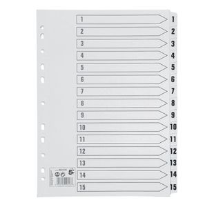 Index 1-15 Strip Tab 150Gsm A4 White