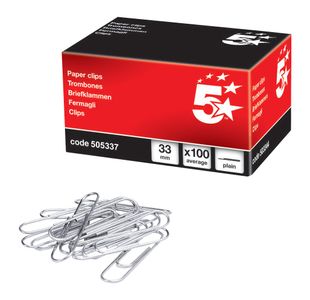 Paperclips Metal Large 33Mm Pk100