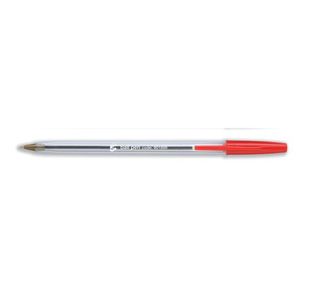 Ball Pen Clr Barrel Medium Red Pk50