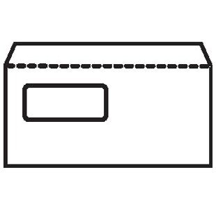 Env Wlt Plsl Wdw 100Gsm Dl Wht Pk500